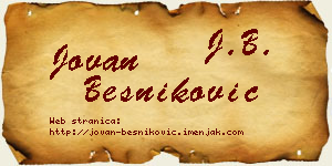 Jovan Besniković vizit kartica